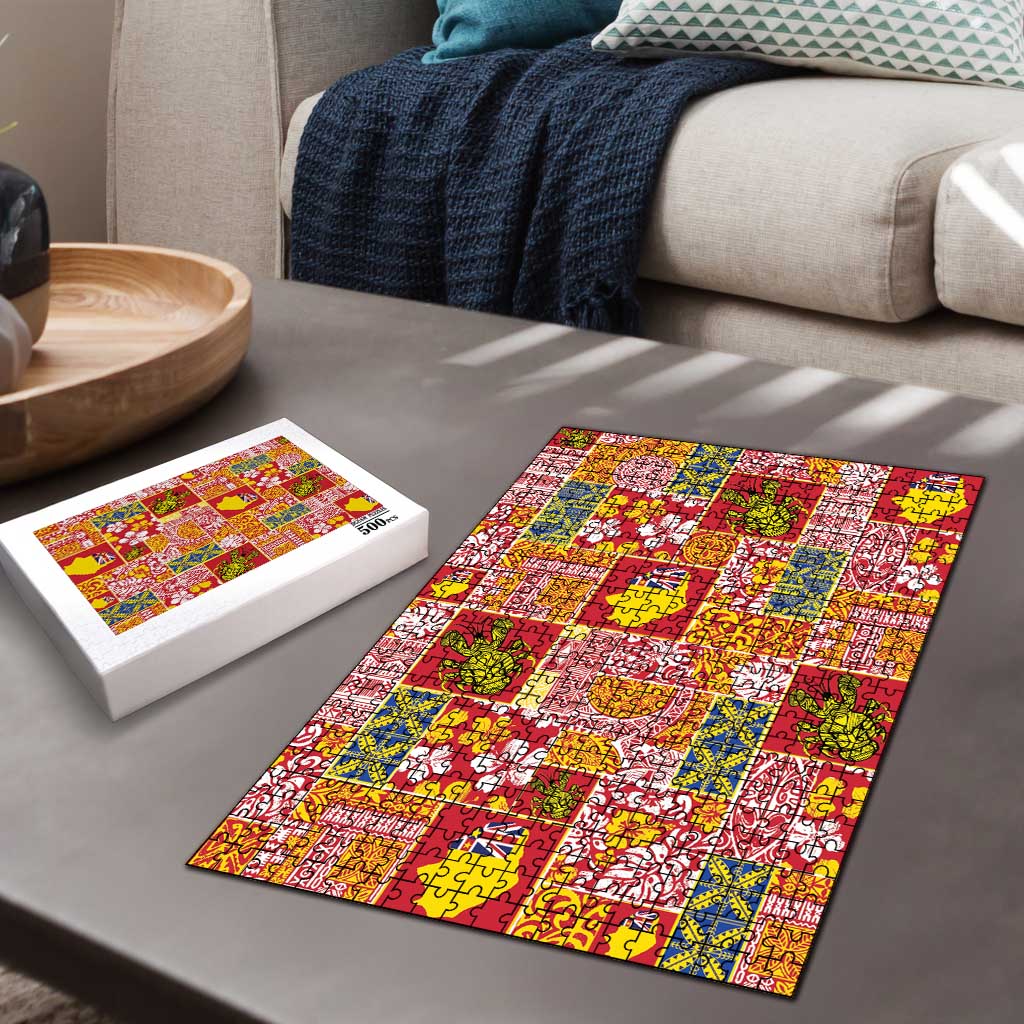 Niue Monuina e Kilisimasi Puzzle Pacific Patchwork Xmas Vibes - Polynesian Pride
