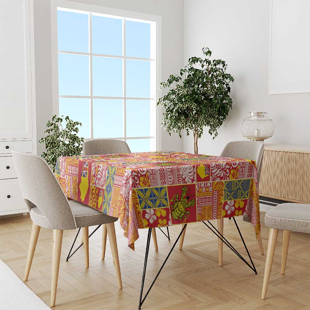 Niue Monuina e Kilisimasi Tablecloth Pacific Patchwork Xmas Vibes - Polynesian Pride