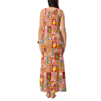 Niue Monuina e Kilisimasi Tank Maxi Dress Pacific Patchwork Xmas Vibes - Polynesian Pride