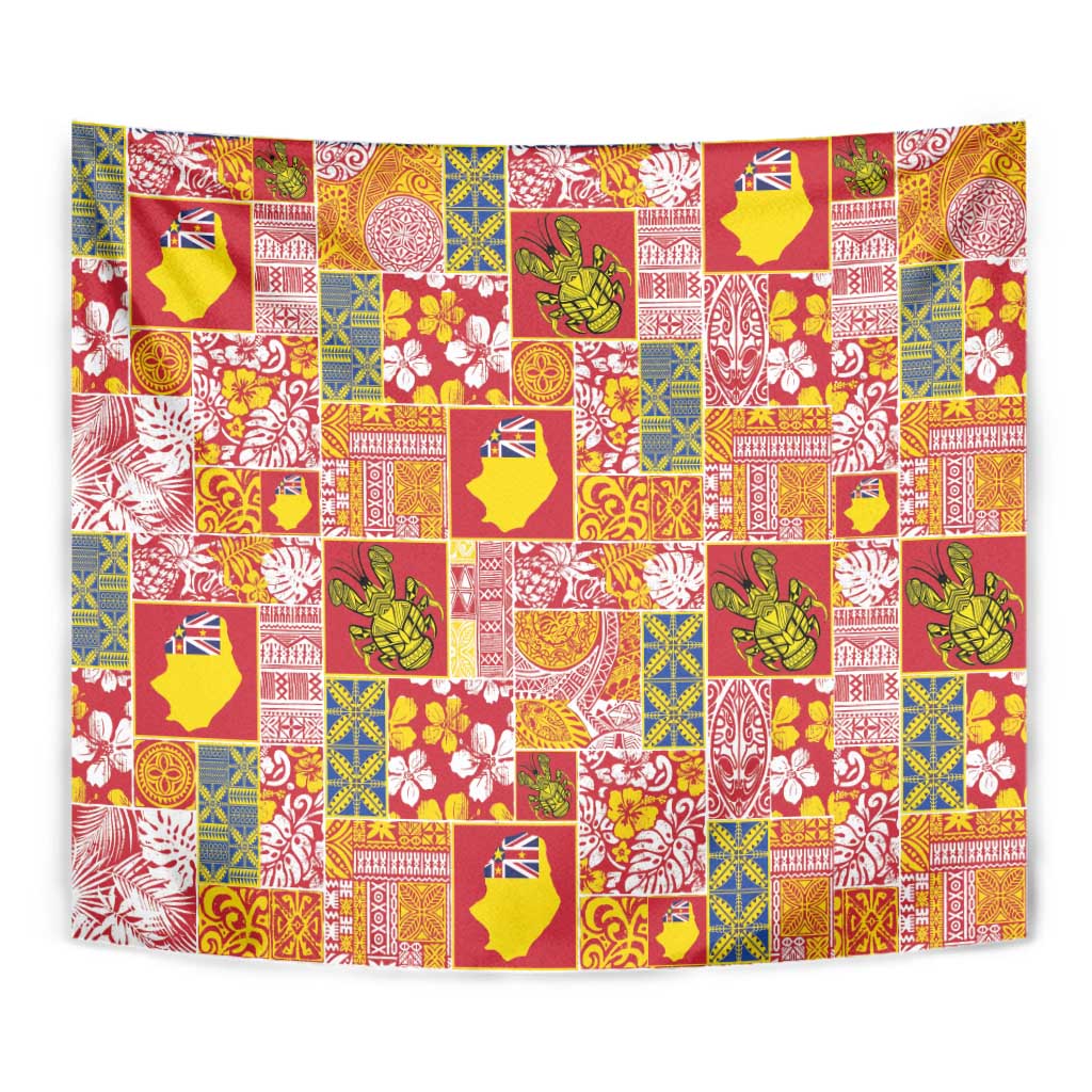 Niue Monuina e Kilisimasi Tapestry Pacific Patchwork Xmas Vibes - Polynesian Pride