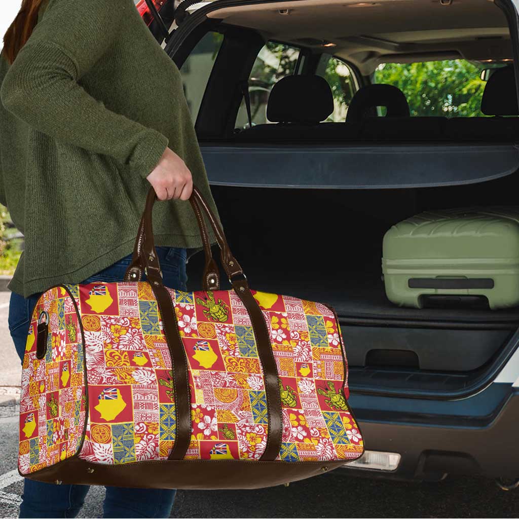 Niue Monuina e Kilisimasi Travel Bag Pacific Patchwork Xmas Vibes - Polynesian Pride