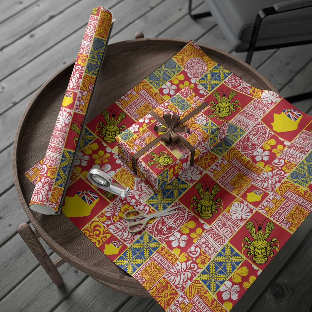 Niue Monuina e Kilisimasi Wrapping Paper Pacific Patchwork Xmas Vibes - Polynesian Pride