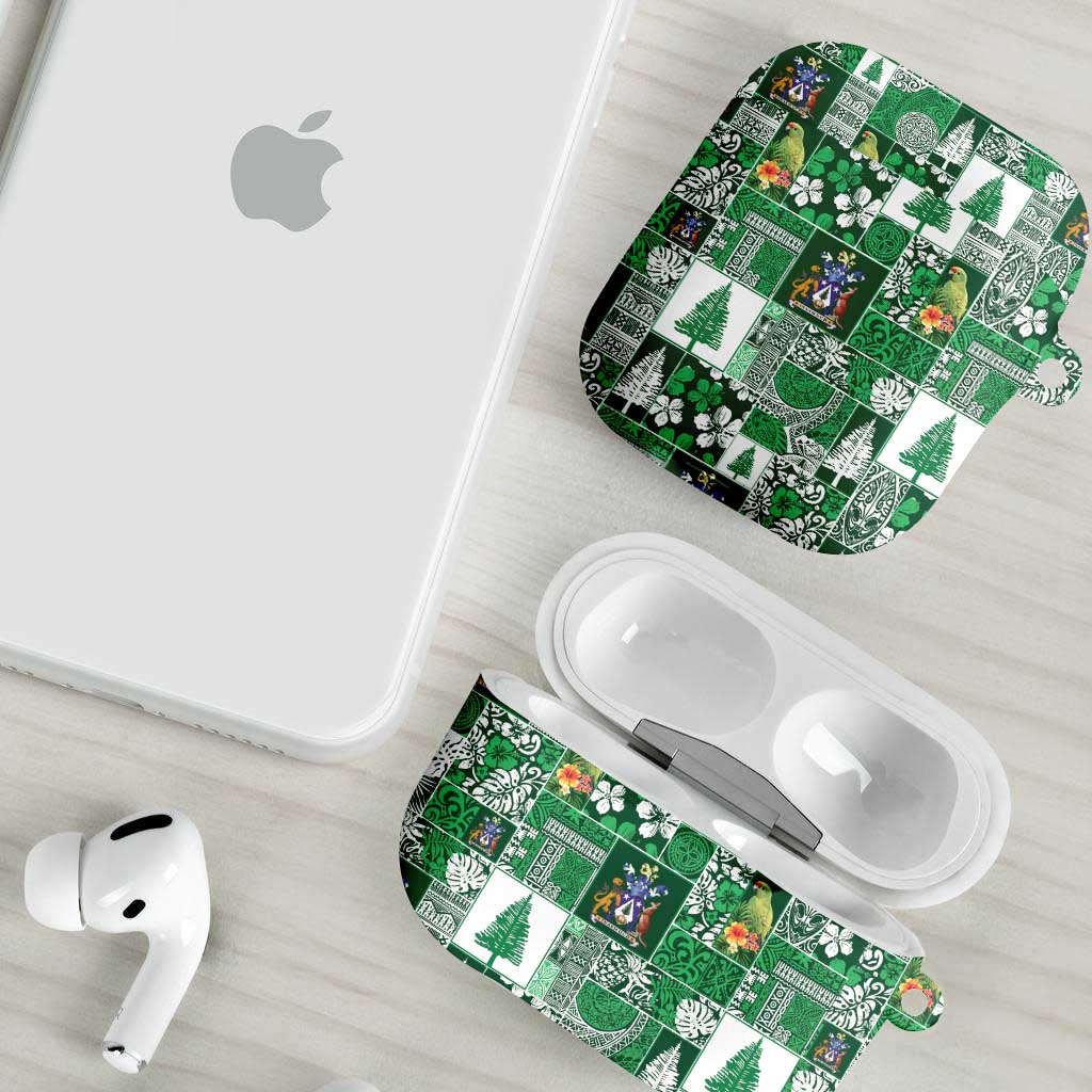 Norfolk Island Meri Krismas AirPods Case Pacific Patchwork Xmas Vibes - Polynesian Pride