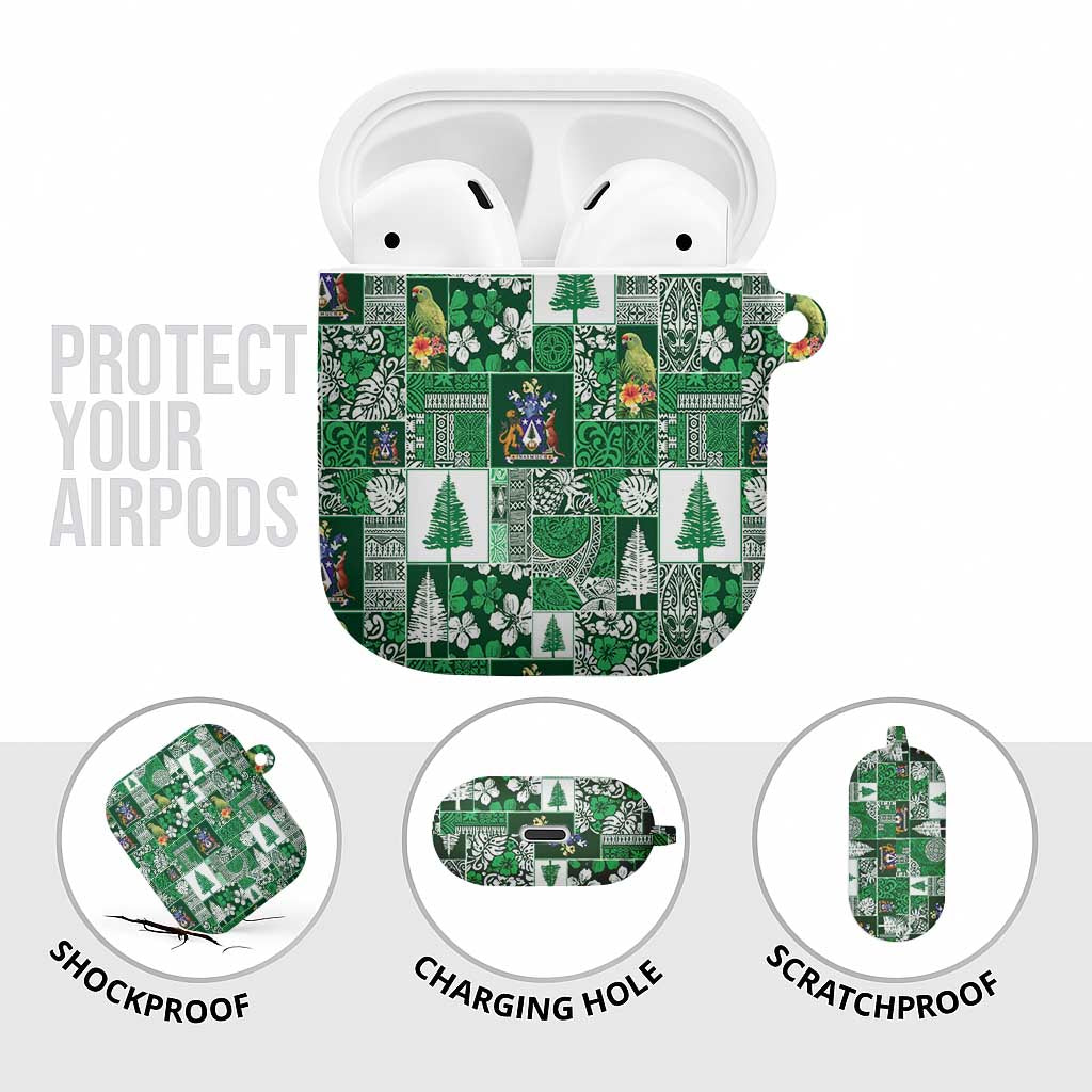 Norfolk Island Meri Krismas AirPods Case Pacific Patchwork Xmas Vibes - Polynesian Pride