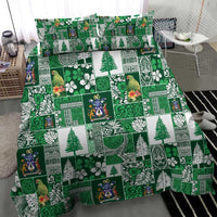 Norfolk Island Meri Krismas Bedding Set Pacific Patchwork Xmas Vibes - Polynesian Pride