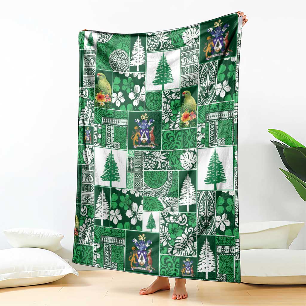 Norfolk Island Meri Krismas Blanket Pacific Patchwork Xmas Vibes - Polynesian Pride