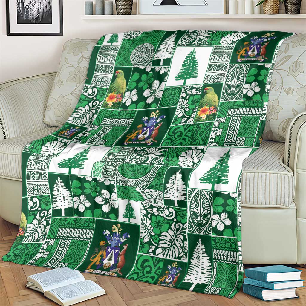 Norfolk Island Meri Krismas Blanket Pacific Patchwork Xmas Vibes - Polynesian Pride