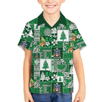 Norfolk Island Meri Krismas Family Matching Off Shoulder Maxi Dress and Hawaiian Shirt Pacific Patchwork Xmas Vibes - Polynesian Pride
