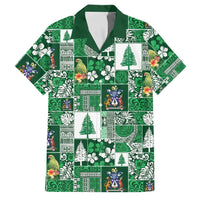 Norfolk Island Meri Krismas Family Matching Summer Maxi Dress and Hawaiian Shirt Pacific Patchwork Xmas Vibes - Polynesian Pride