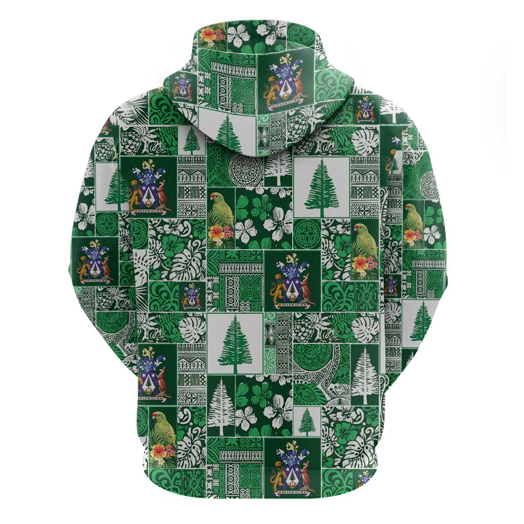 Norfolk Island Meri Krismas Hoodie Pacific Patchwork Xmas Vibes - Polynesian Pride