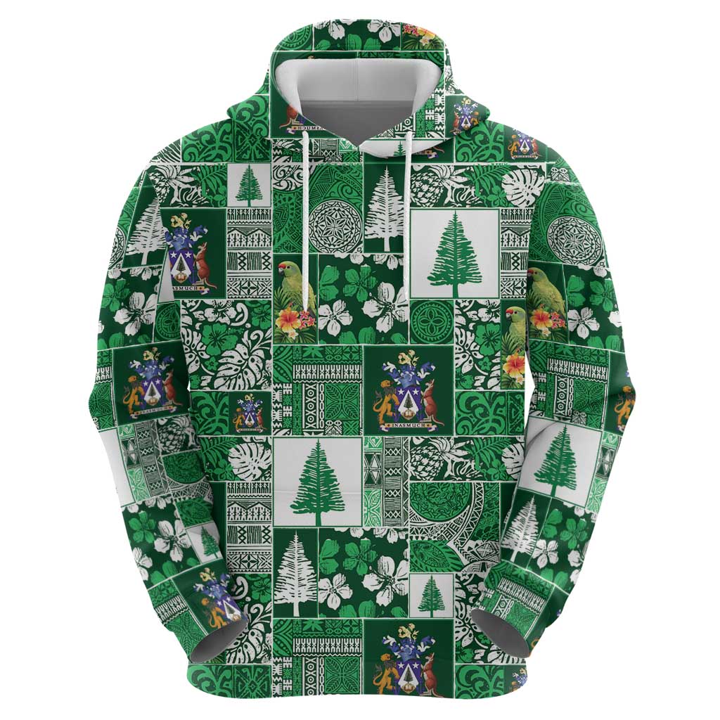 Norfolk Island Meri Krismas Hoodie Pacific Patchwork Xmas Vibes - Polynesian Pride