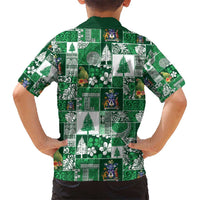 Norfolk Island Meri Krismas Kid Hawaiian Shirt Pacific Patchwork Xmas Vibes - Polynesian Pride