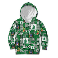 Norfolk Island Meri Krismas Kid Hoodie Pacific Patchwork Xmas Vibes - Polynesian Pride