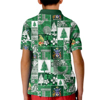 Norfolk Island Meri Krismas Kid Polo Shirt Pacific Patchwork Xmas Vibes - Polynesian Pride