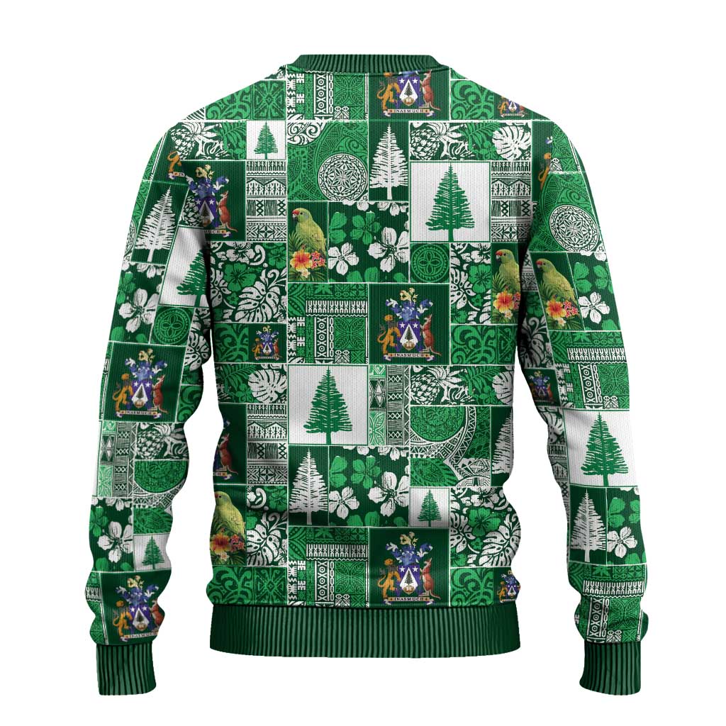Norfolk Island Meri Krismas Ugly Christmas Sweater Pacific Patchwork Xmas Vibes - Polynesian Pride