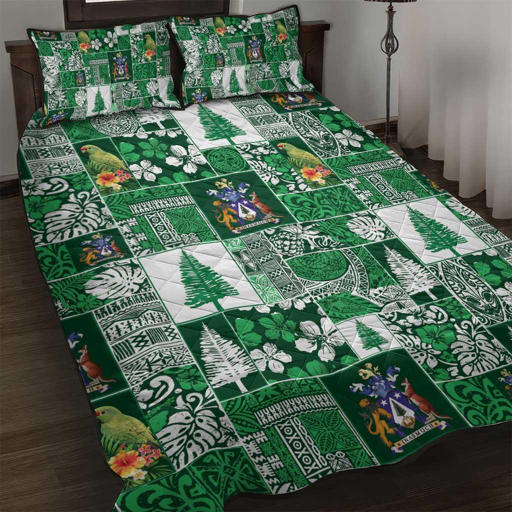 Norfolk Island Meri Krismas Quilt Bed Set Pacific Patchwork Xmas Vibes - Polynesian Pride