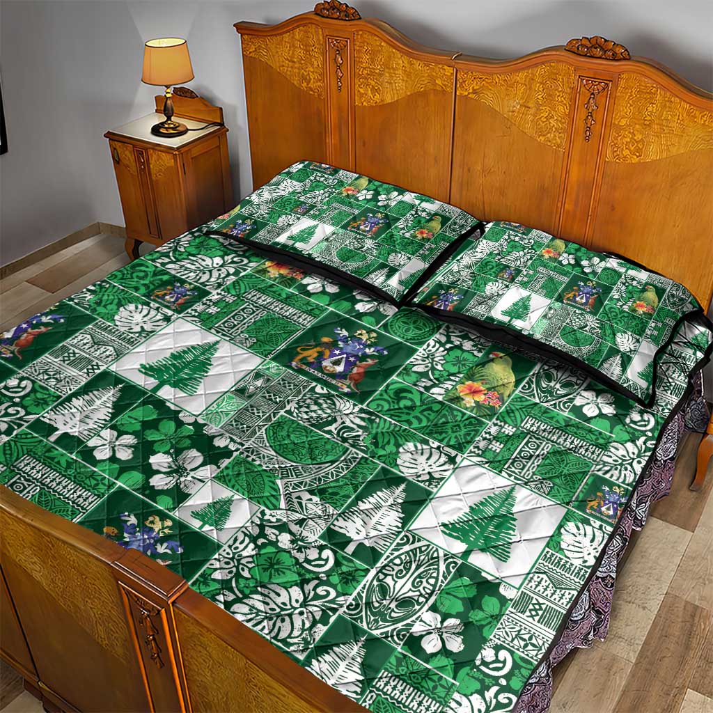 Norfolk Island Meri Krismas Quilt Bed Set Pacific Patchwork Xmas Vibes - Polynesian Pride