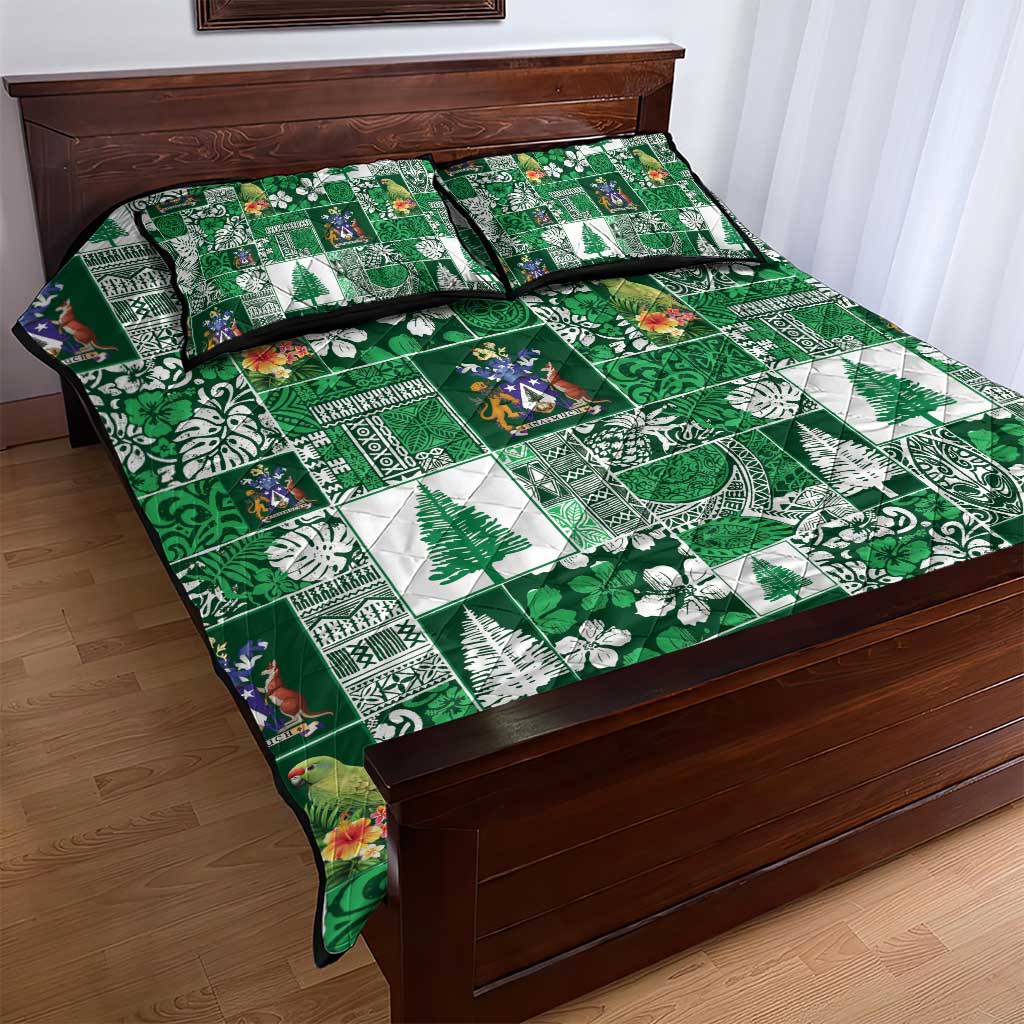 Norfolk Island Meri Krismas Quilt Bed Set Pacific Patchwork Xmas Vibes - Polynesian Pride