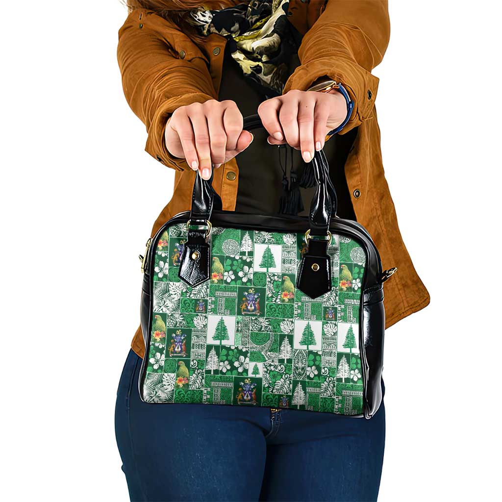 Norfolk Island Meri Krismas Shoulder Handbag Pacific Patchwork Xmas Vibes - Polynesian Pride