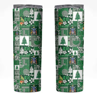Norfolk Island Meri Krismas Skinny Tumbler Pacific Patchwork Xmas Vibes - Polynesian Pride