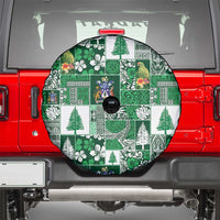 Norfolk Island Meri Krismas Spare Tire Cover Pacific Patchwork Xmas Vibes - Polynesian Pride