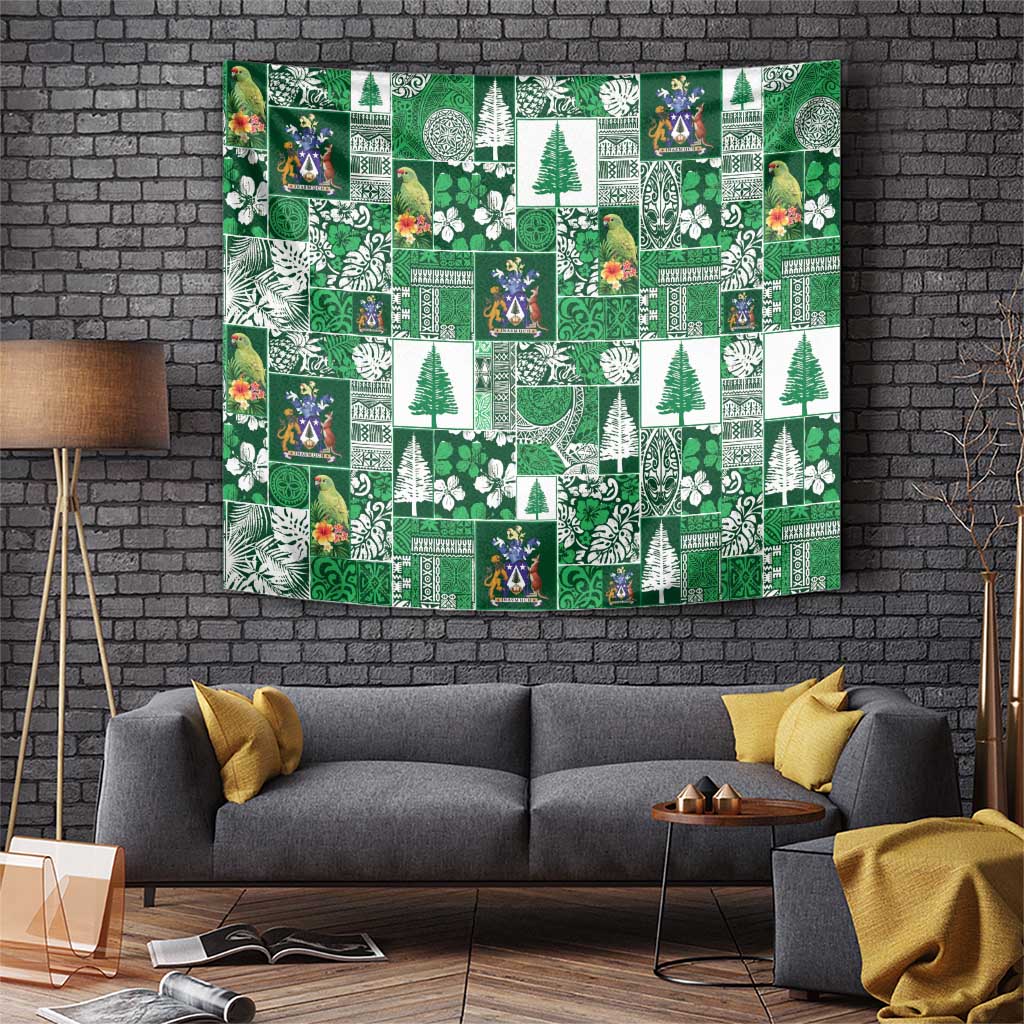Norfolk Island Meri Krismas Tapestry Pacific Patchwork Xmas Vibes - Polynesian Pride