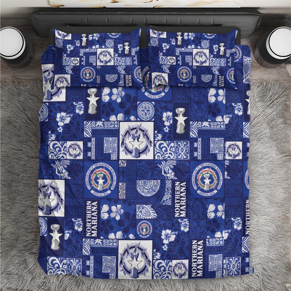 Northern Mariana Islands Magof Nochebuena Bedding Set Pacific Patchwork Xmas Vibes - Polynesian Pride