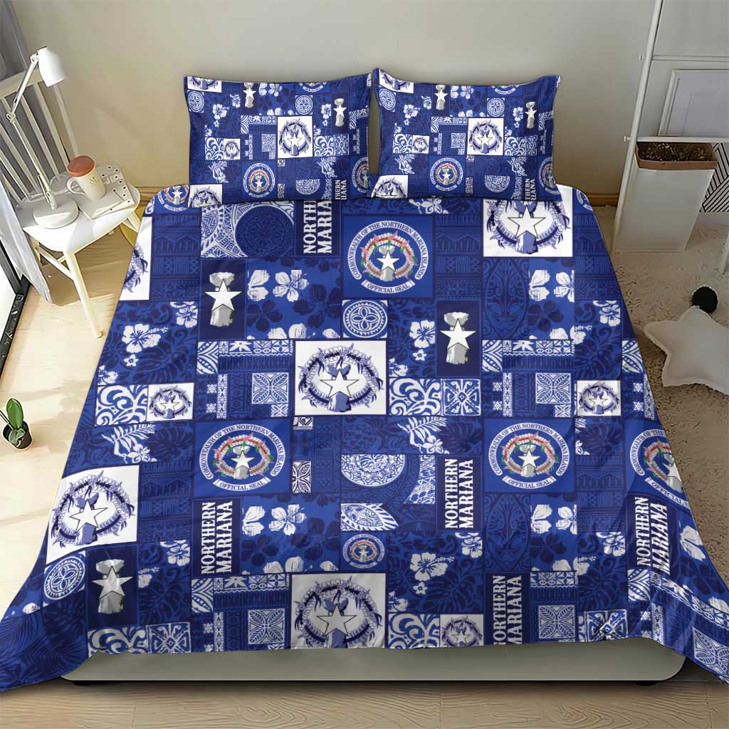 Northern Mariana Islands Magof Nochebuena Bedding Set Pacific Patchwork Xmas Vibes - Polynesian Pride