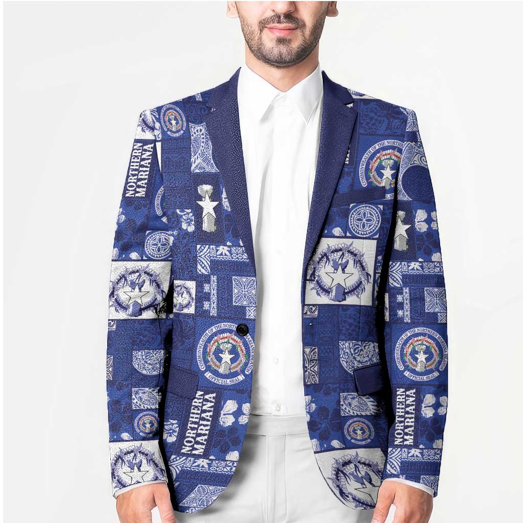 Northern Mariana Islands Magof Nochebuena Blazer Pacific Patchwork Xmas Vibes LT9 - Polynesian Pride