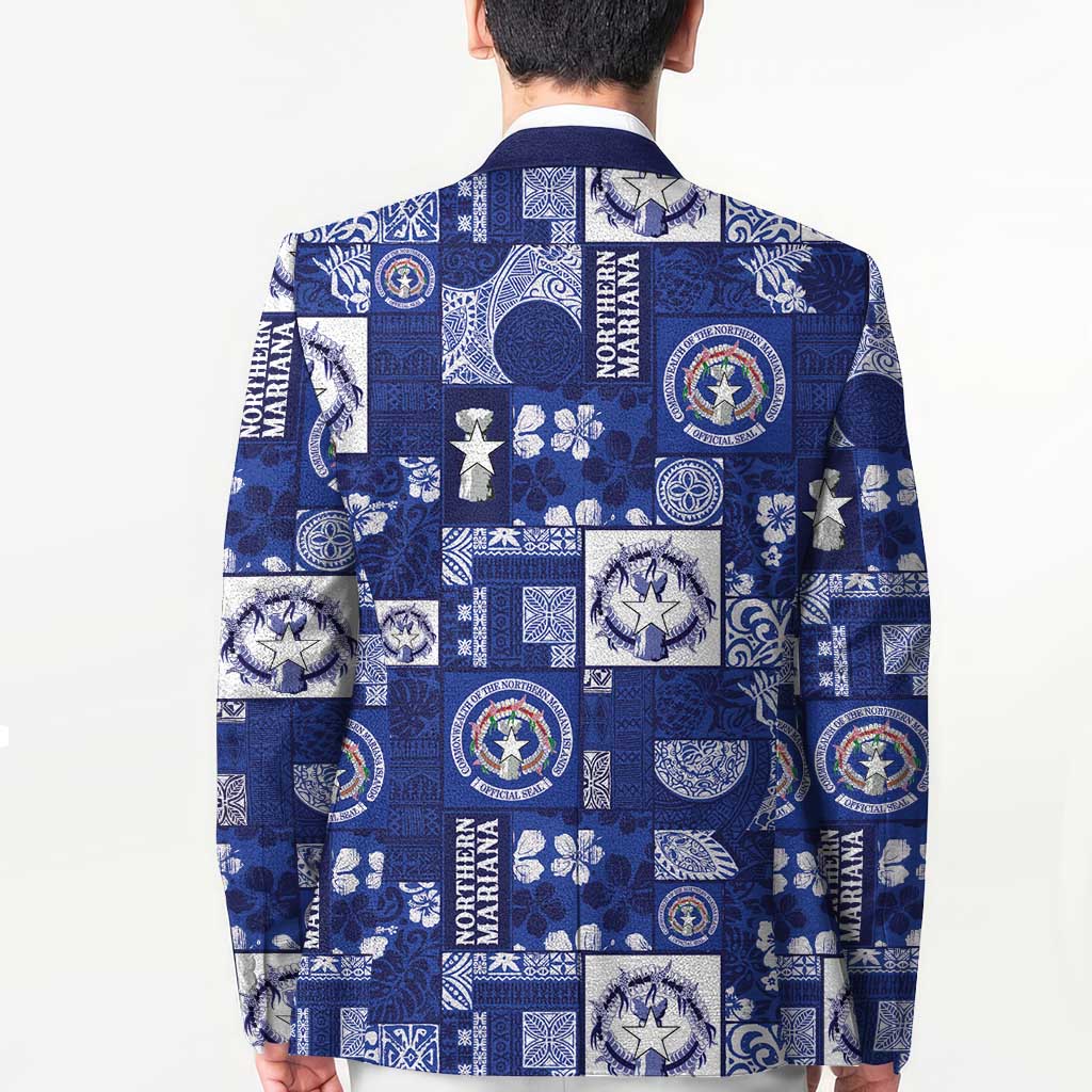 Northern Mariana Islands Magof Nochebuena Blazer Pacific Patchwork Xmas Vibes LT9 - Polynesian Pride