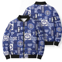 Northern Mariana Islands Magof Nochebuena Bomber Puffer Jacket Pacific Patchwork Xmas Vibes LT9 - Polynesian Pride