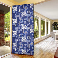 Northern Mariana Islands Magof Nochebuena Door Cover Pacific Patchwork Xmas Vibes LT9 - Polynesian Pride