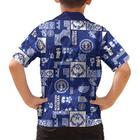 Northern Mariana Islands Magof Nochebuena Family Matching Off Shoulder Short Dress and Hawaiian Shirt Pacific Patchwork Xmas Vibes LT9 - Polynesian Pride