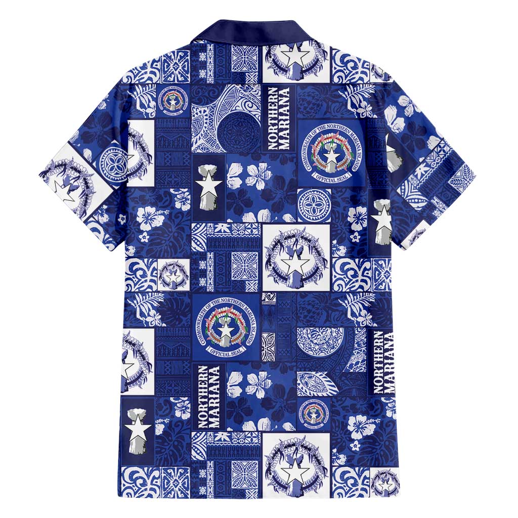 Northern Mariana Islands Magof Nochebuena Family Matching Off Shoulder Short Dress and Hawaiian Shirt Pacific Patchwork Xmas Vibes LT9 - Polynesian Pride