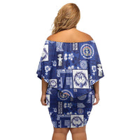 Northern Mariana Islands Magof Nochebuena Family Matching Off Shoulder Short Dress and Hawaiian Shirt Pacific Patchwork Xmas Vibes LT9 - Polynesian Pride