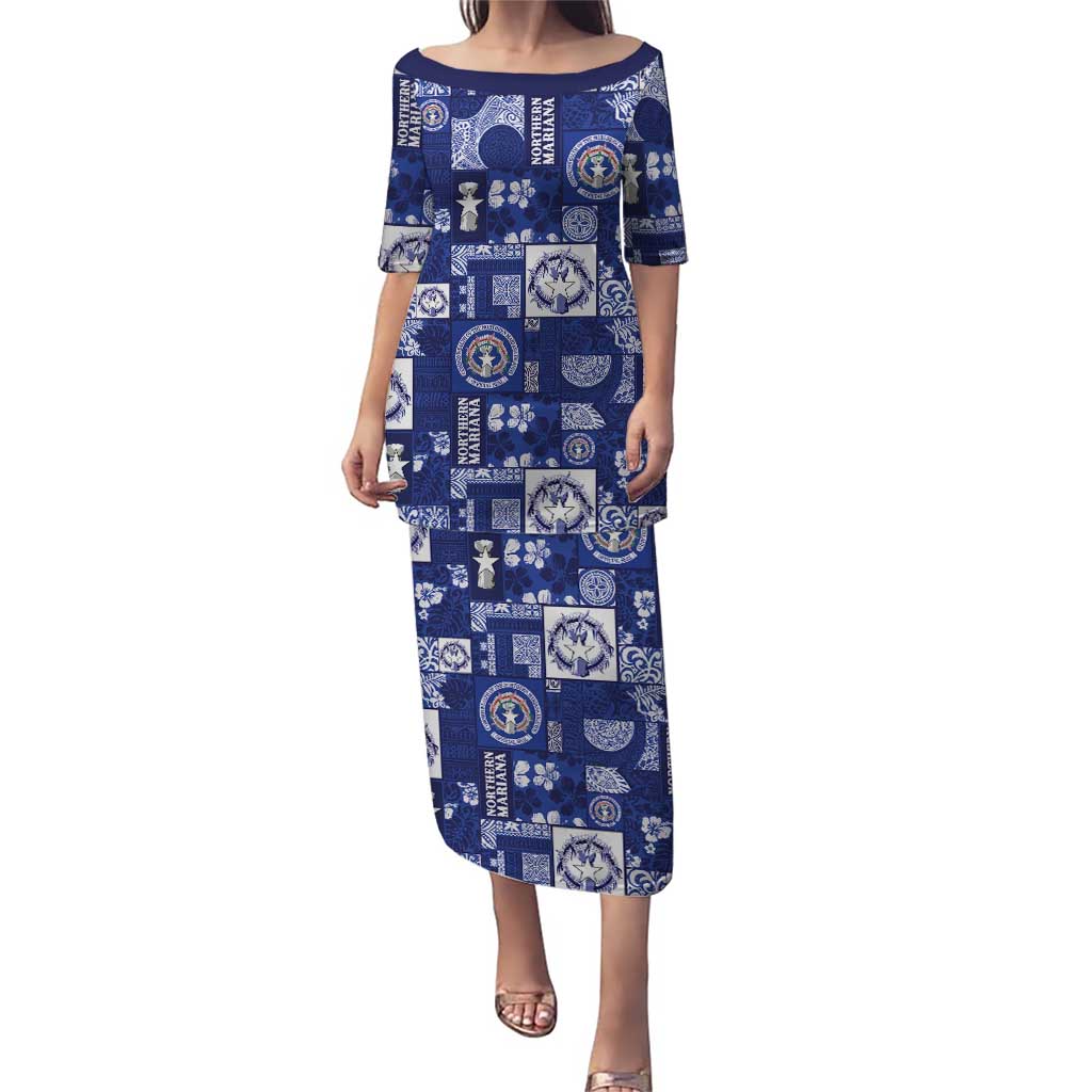 Northern Mariana Islands Magof Nochebuena Family Matching Puletasi and Hawaiian Shirt Pacific Patchwork Xmas Vibes - Polynesian Pride