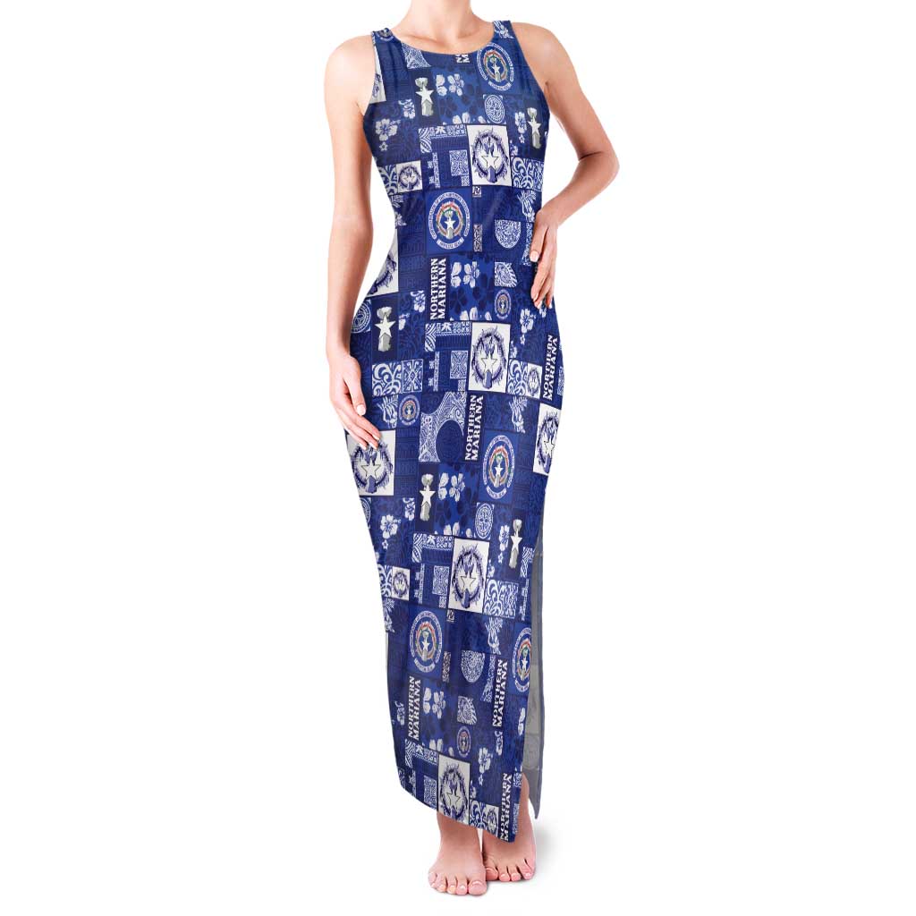 Northern Mariana Islands Magof Nochebuena Family Matching Tank Maxi Dress and Hawaiian Shirt Pacific Patchwork Xmas Vibes - Polynesian Pride
