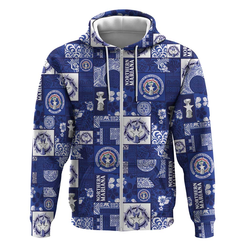 Northern Mariana Islands Magof Nochebuena Hoodie Pacific Patchwork Xmas Vibes - Polynesian Pride