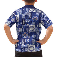 Northern Mariana Islands Magof Nochebuena Kid Hawaiian Shirt Pacific Patchwork Xmas Vibes - Polynesian Pride