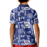 Northern Mariana Islands Magof Nochebuena Kid Polo Shirt Pacific Patchwork Xmas Vibes - Polynesian Pride