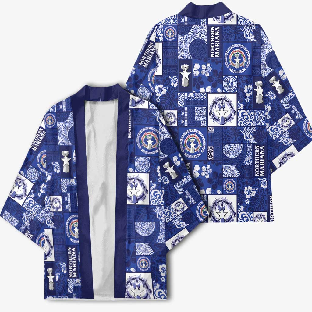 Northern Mariana Islands Magof Nochebuena Kimono Pacific Patchwork Xmas Vibes LT9 - Polynesian Pride