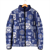 Northern Mariana Islands Magof Nochebuena Padded Jacket Pacific Patchwork Xmas Vibes LT9 - Polynesian Pride