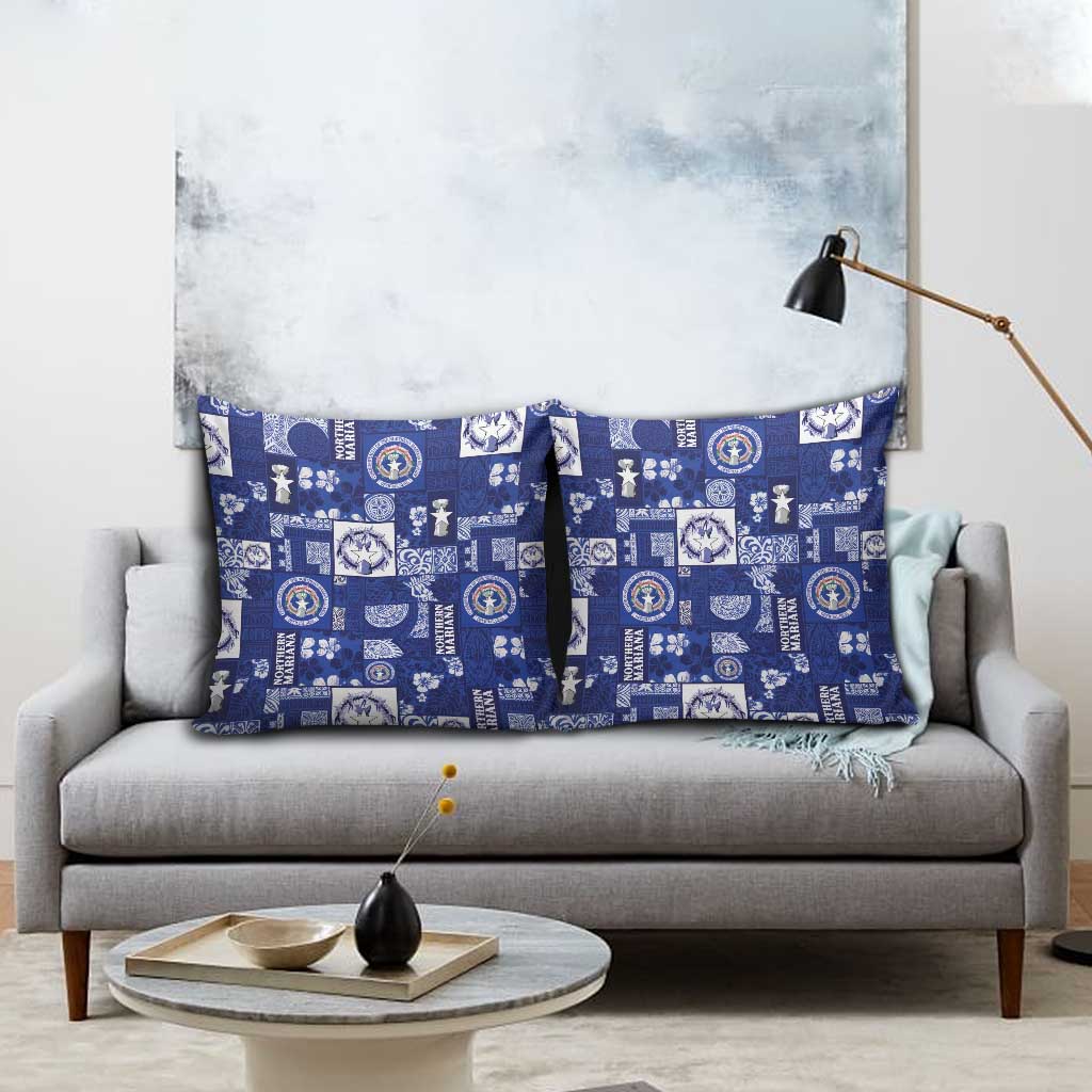 Northern Mariana Islands Magof Nochebuena Pillow Cover Pacific Patchwork Xmas Vibes - Polynesian Pride