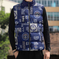 Northern Mariana Islands Magof Nochebuena Sleeveless Puffer Jacket Pacific Patchwork Xmas Vibes LT9 - Polynesian Pride