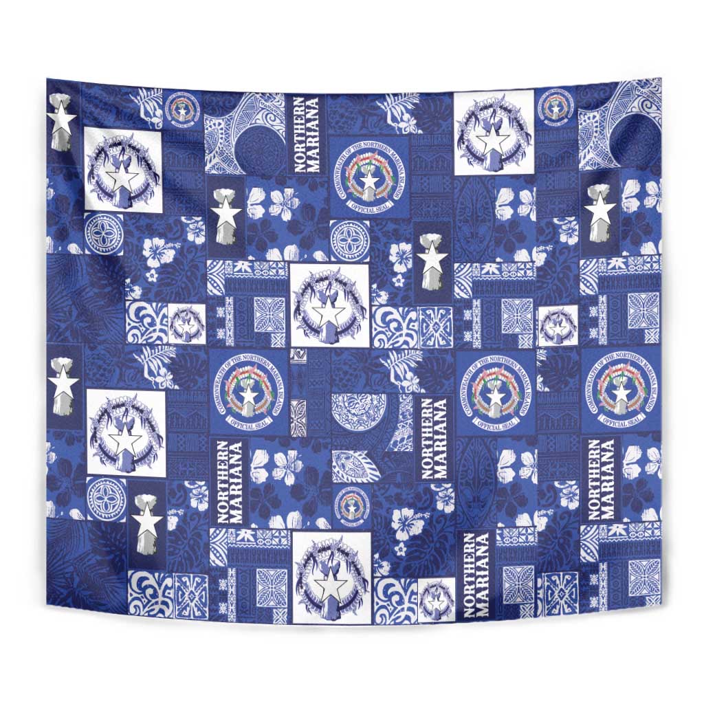 Northern Mariana Islands Magof Nochebuena Tapestry Pacific Patchwork Xmas Vibes - Polynesian Pride