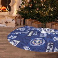 Northern Mariana Islands Magof Nochebuena Tree Skirt Pacific Patchwork Xmas Vibes - Polynesian Pride
