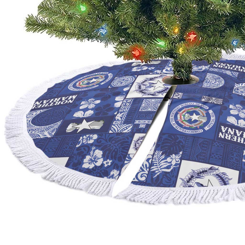 Northern Mariana Islands Magof Nochebuena Tree Skirt Pacific Patchwork Xmas Vibes - Polynesian Pride