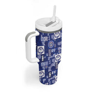 Northern Mariana Islands Magof Nochebuena Tumbler With Handle Pacific Patchwork Xmas Vibes - Polynesian Pride