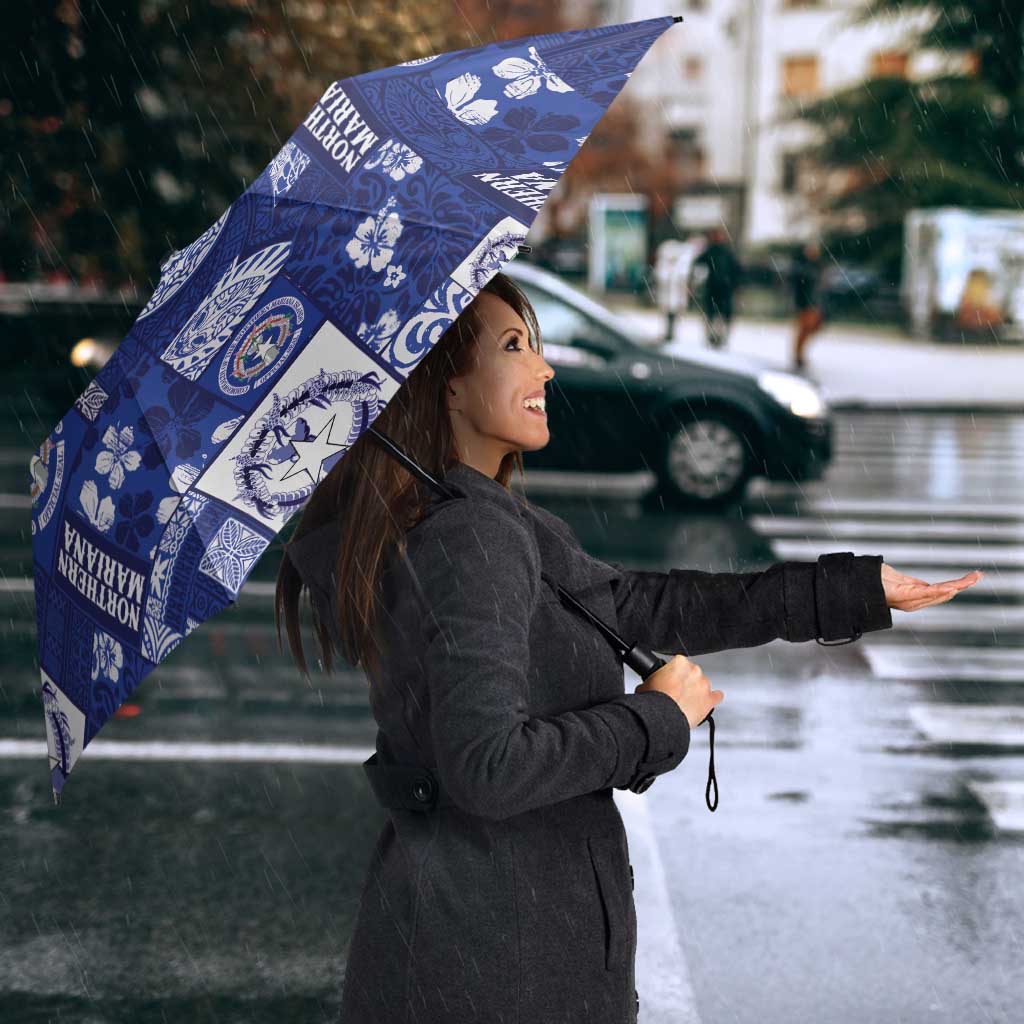 Northern Mariana Islands Magof Nochebuena Umbrella Pacific Patchwork Xmas Vibes LT9 - Polynesian Pride