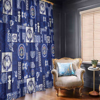 Northern Mariana Islands Magof Nochebuena Window Curtain Pacific Patchwork Xmas Vibes LT9 - Polynesian Pride